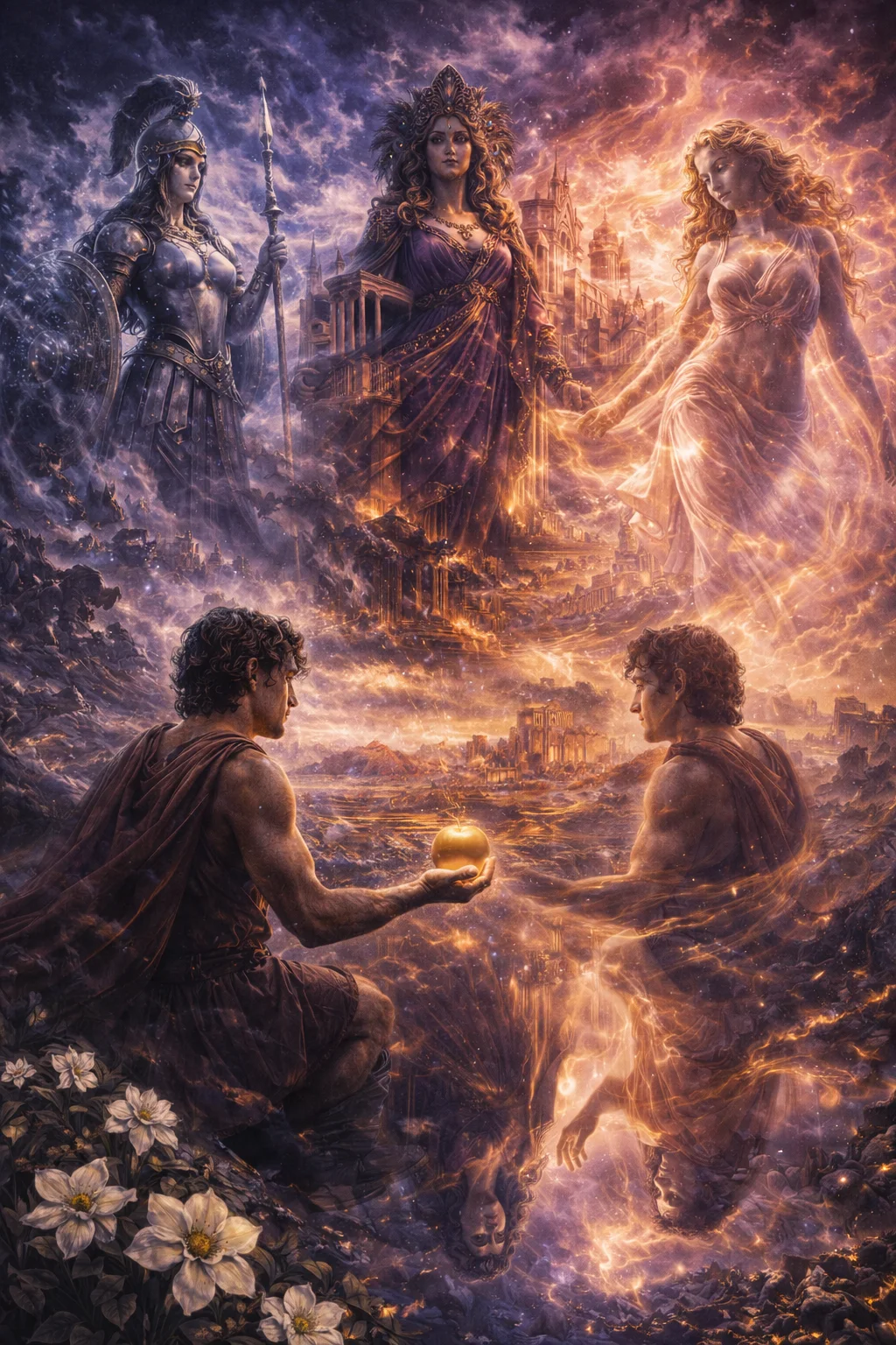 The Judgement of Paris – The Beauty Contest That Started a War | Greek Mythology Guide - Greek Mythology Illustration