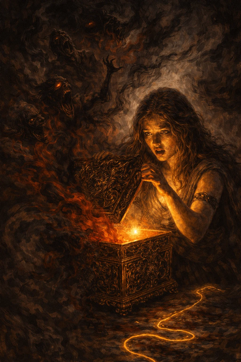 Pandora's Box – The Origin of Evil and Hope | Greek Mythology Guide - Greek Mythology Illustration